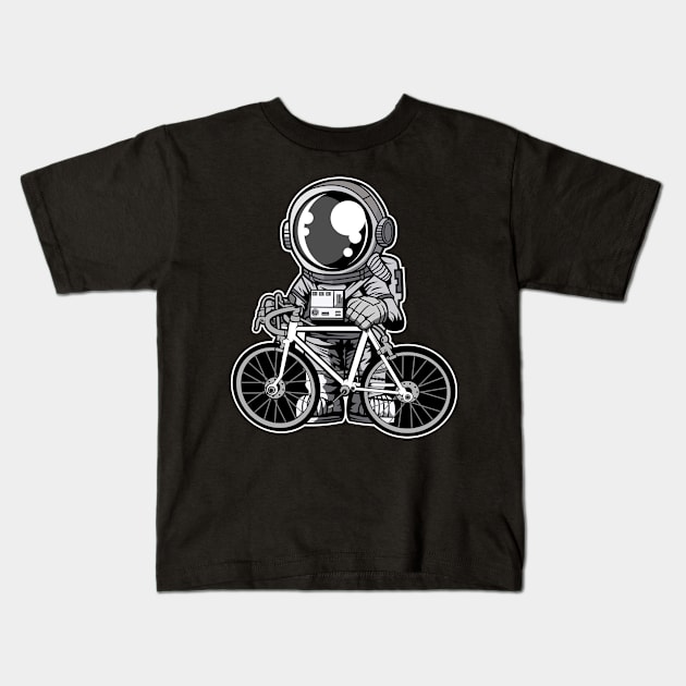 Astronaut Bicycle Kids T-Shirt by ArtisticParadigms